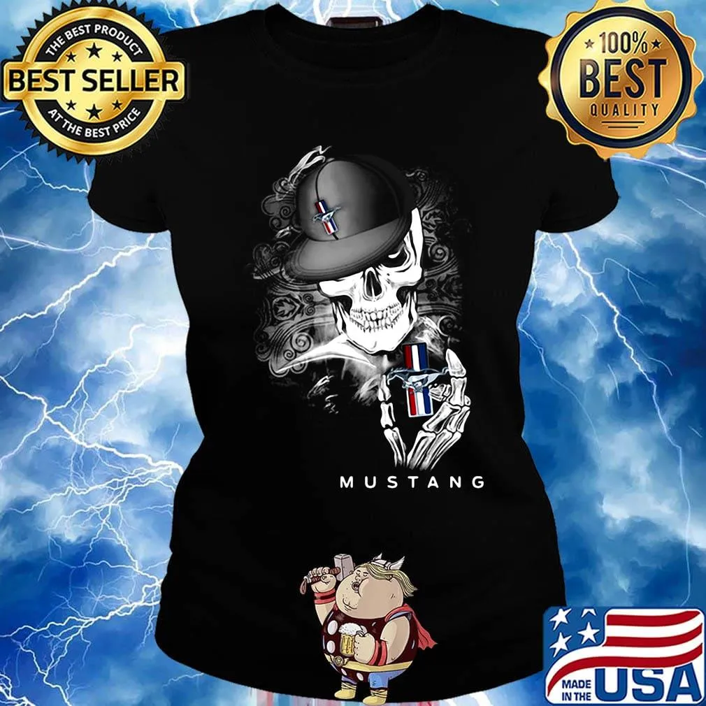 Skeleton skull mustang logo s Ladies tee