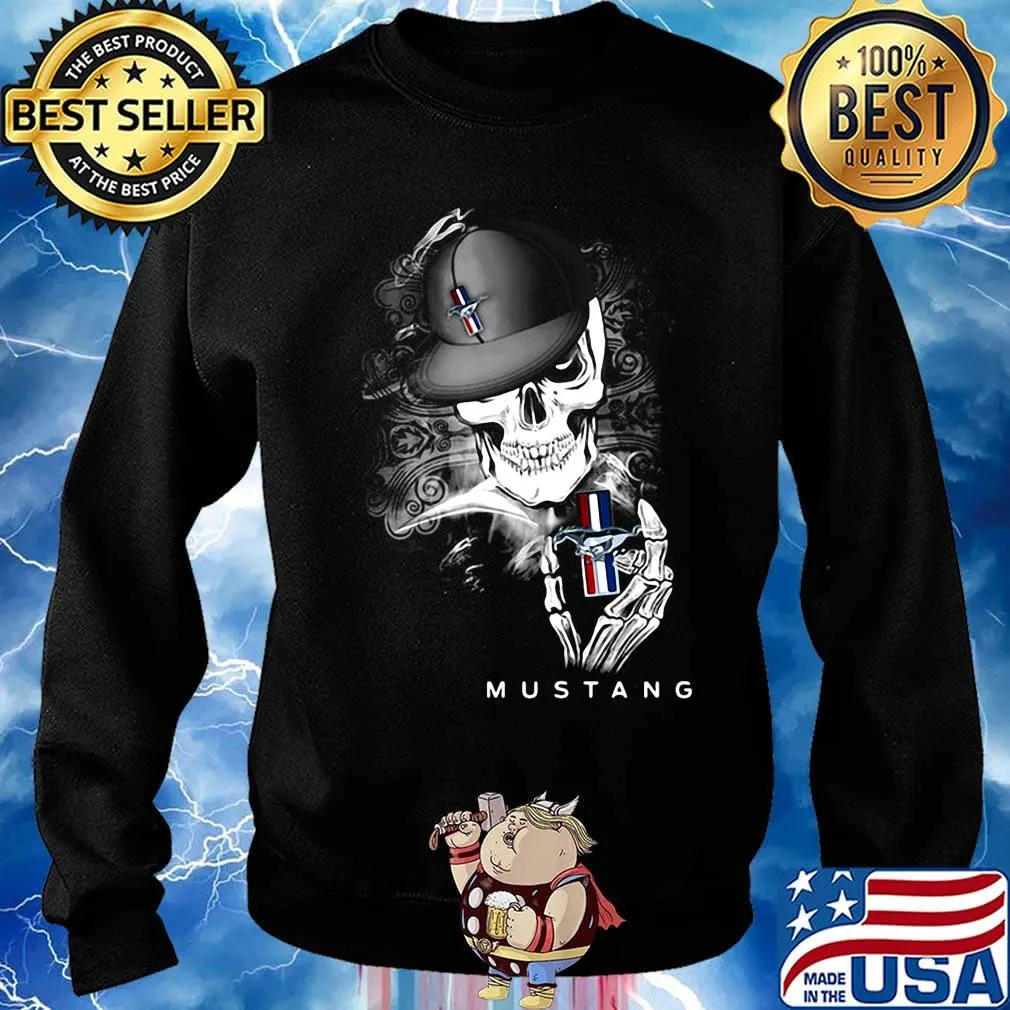 Skeleton skull mustang logo s Sweater