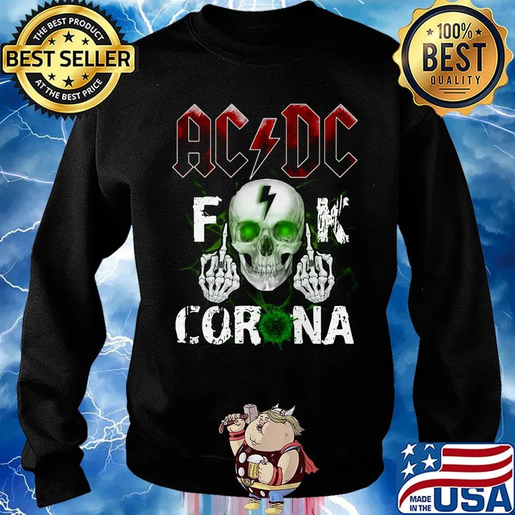 Skull acdc fuck coronavirus light s Sweater