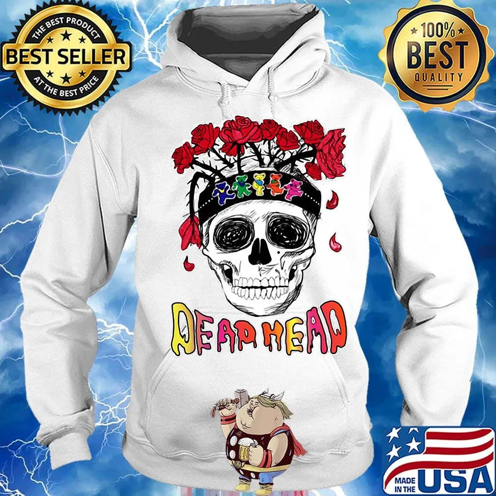 Skull grateful dead head bears rose s Hoodie