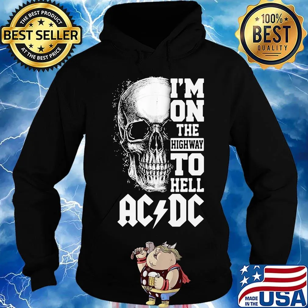 Skull i'm on the highway to hell acdc s Hoodie