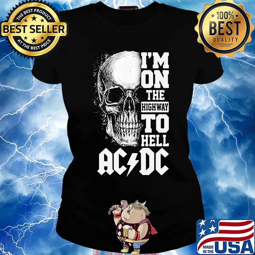 Skull i'm on the highway to hell acdc s Ladies tee