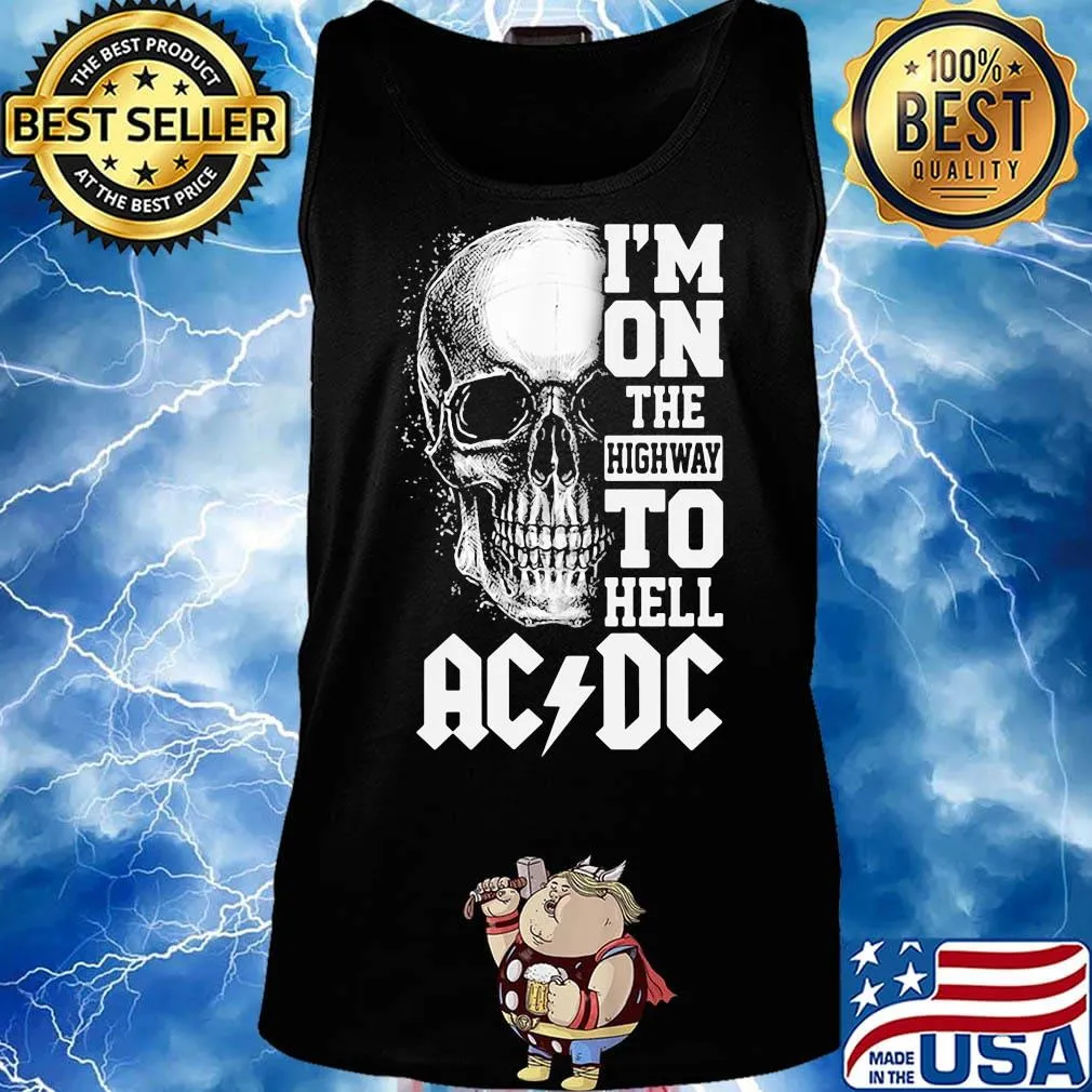 Skull i'm on the highway to hell acdc s Tank top