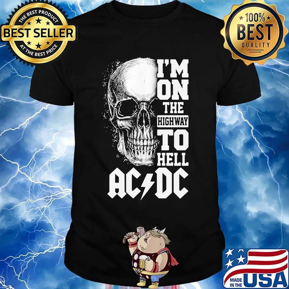 Skull i'm on the highway to hell acdc shirt