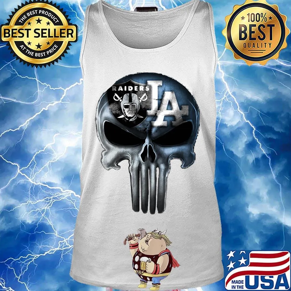 Skull los angeles raiders and los angeles dodgers s Tank top