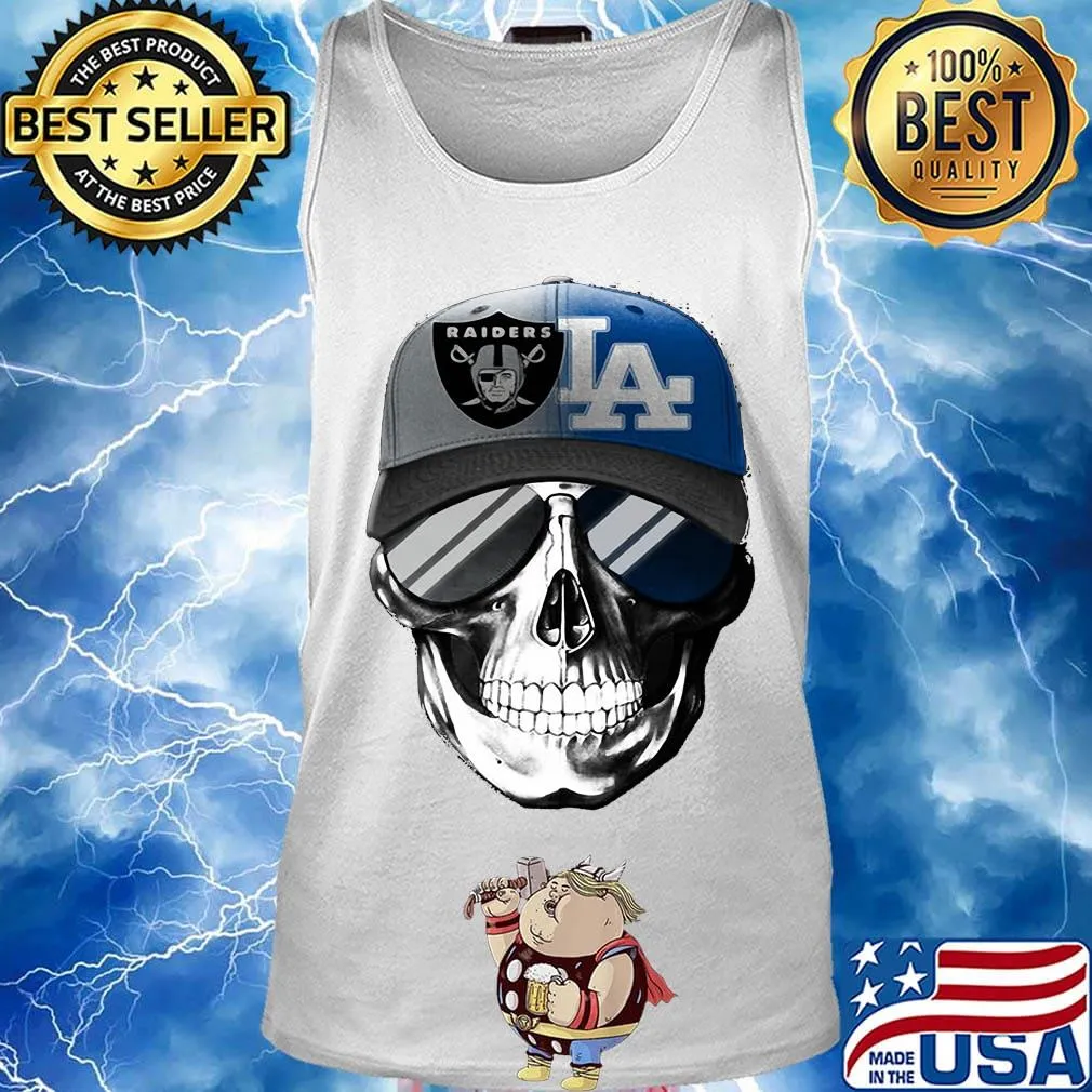 Skull smiling los angeles raiders and los angeles dodgers s Tank top