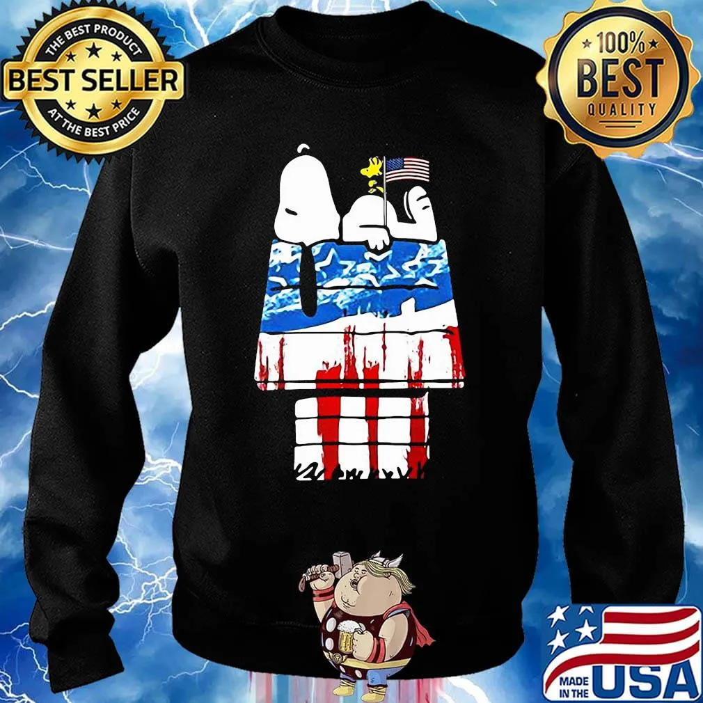 Snoopy and woodstock home america 4th july independence day s Sweater