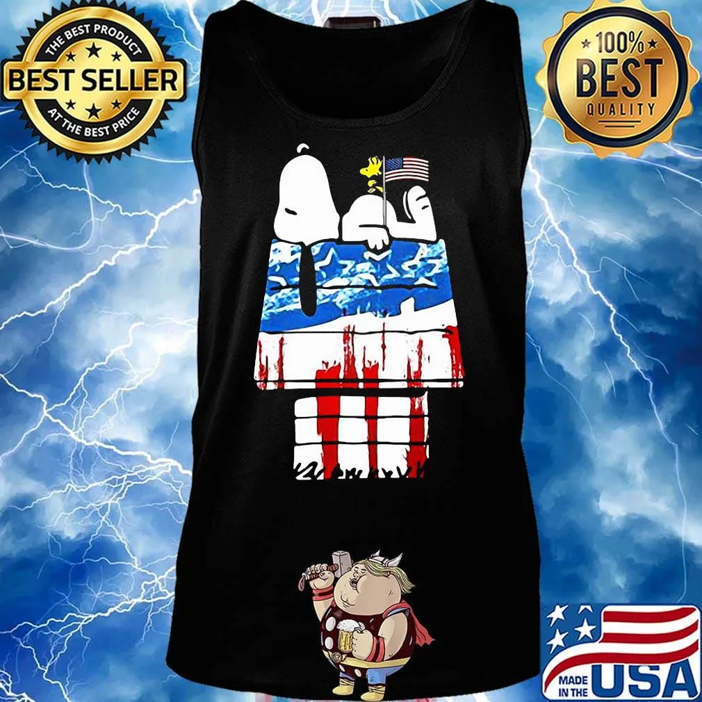Snoopy and woodstock home america 4th july independence day s Tank top