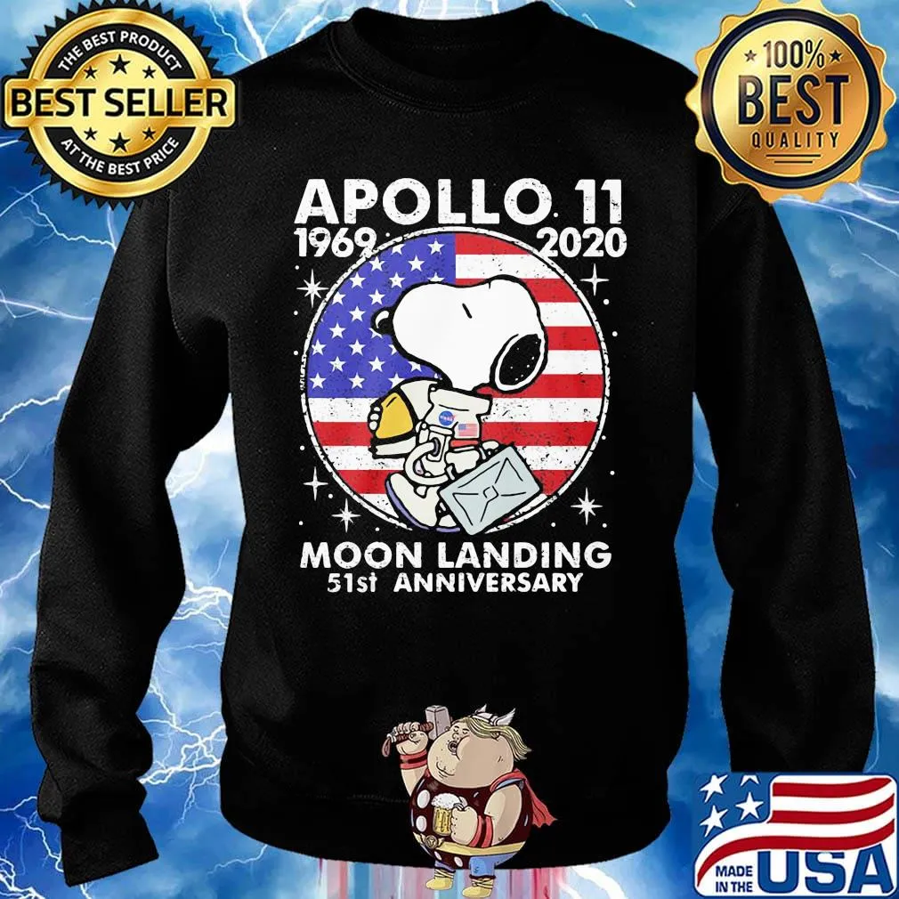Snoopy apollo 11 1969 2020 moon landing 51st anniversary american flag independence day stars s Sweater