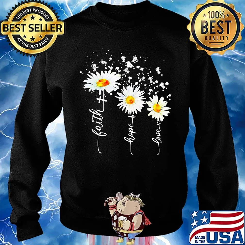 Snoopy flower faith hope love heartbeat s Sweater