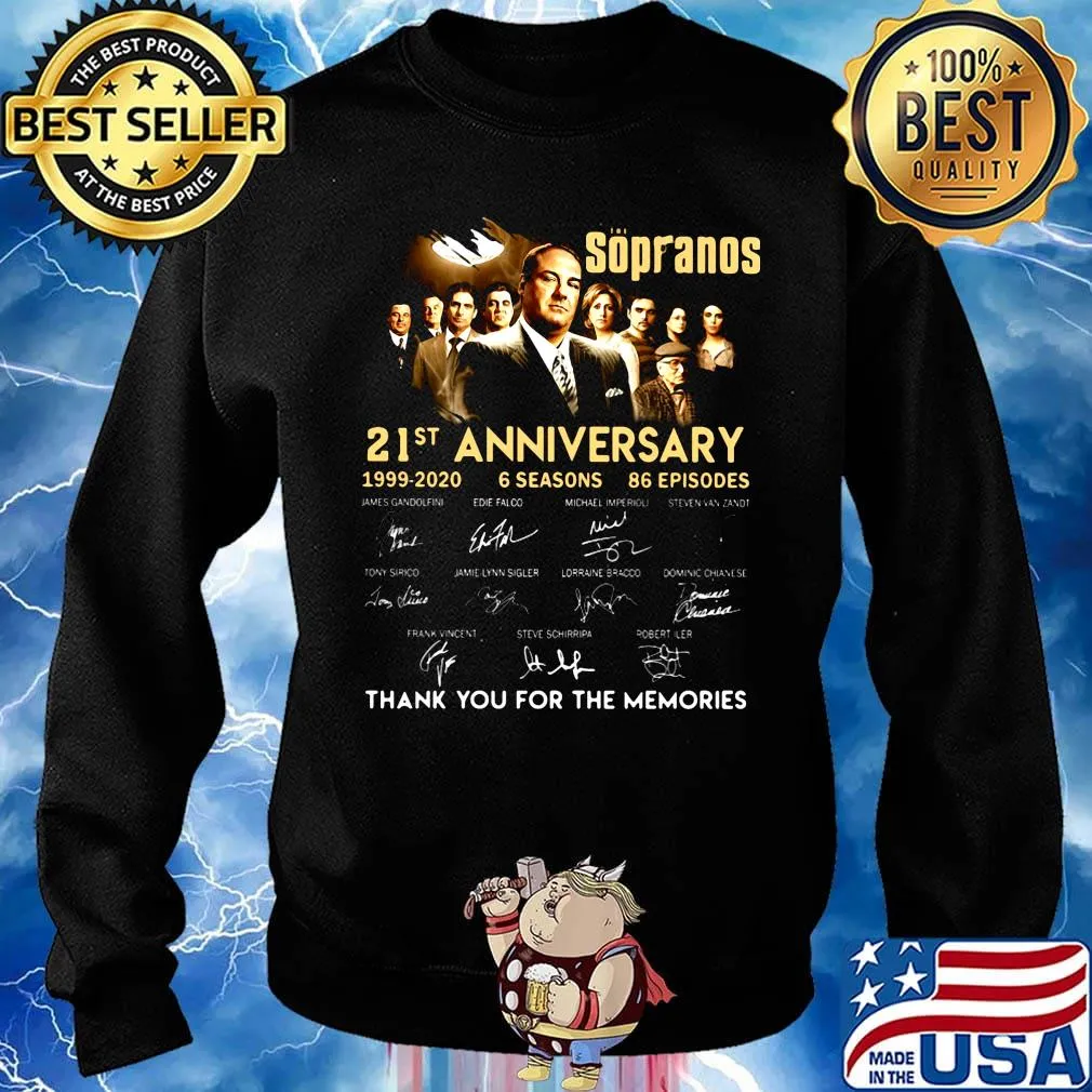 Sopranos 21st anniversary 1999 2020 6 seasons 86 episodes thank you for the memories signatures s Sweater