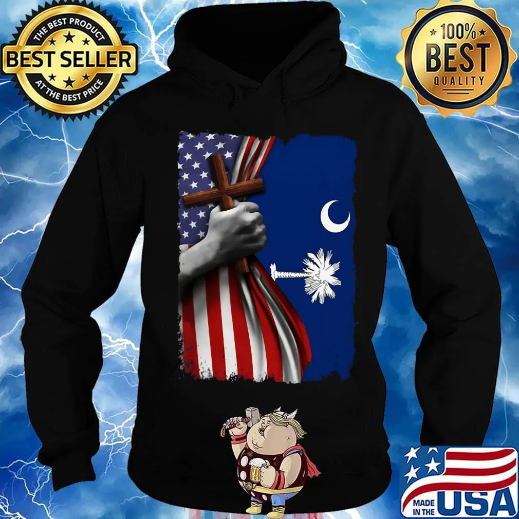 South carolina american flag cross happy independence day s Hoodie