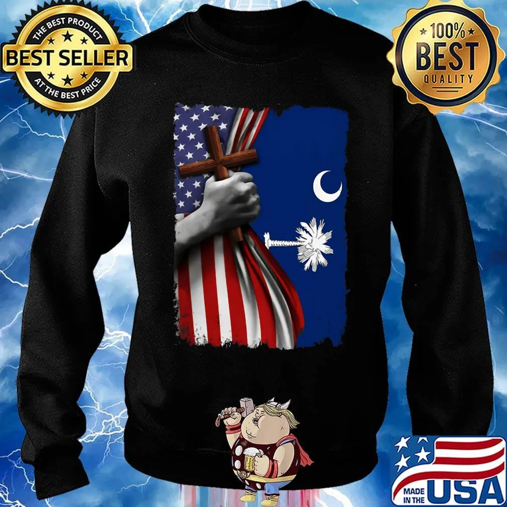 South carolina american flag cross happy independence day s Sweater