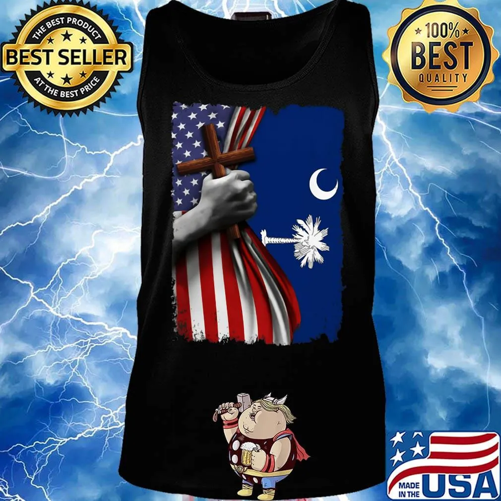 South carolina american flag cross happy independence day s Tank top