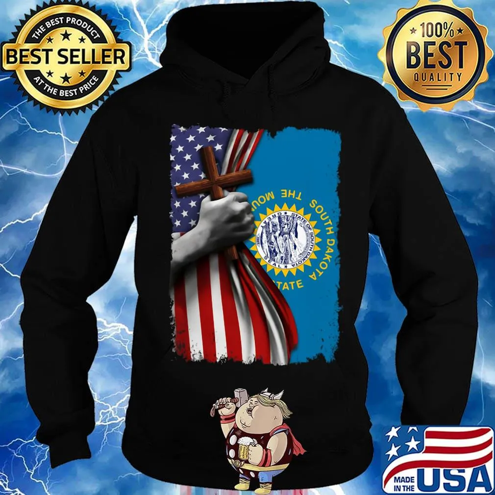 South dakota american flag cross happy independence day s Hoodie