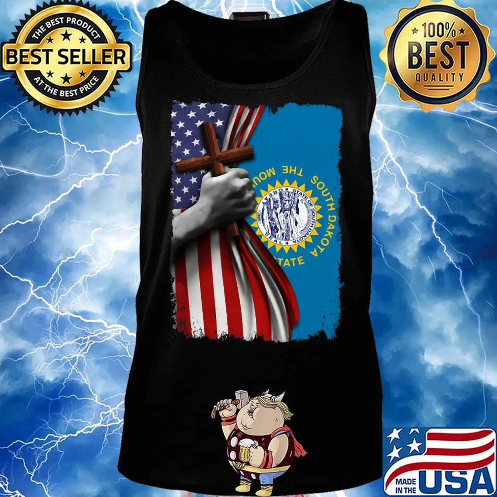 South dakota american flag cross happy independence day s Tank top