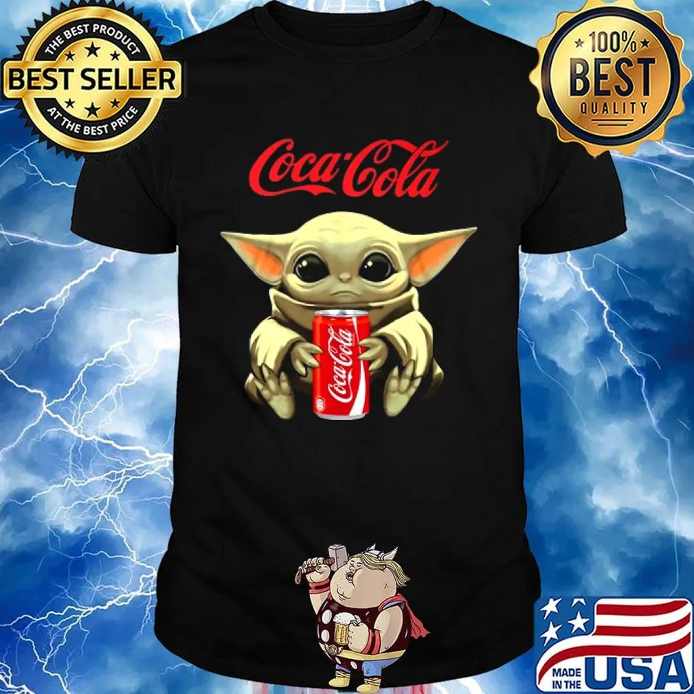 Star wars baby yoda hug coca cola shirt