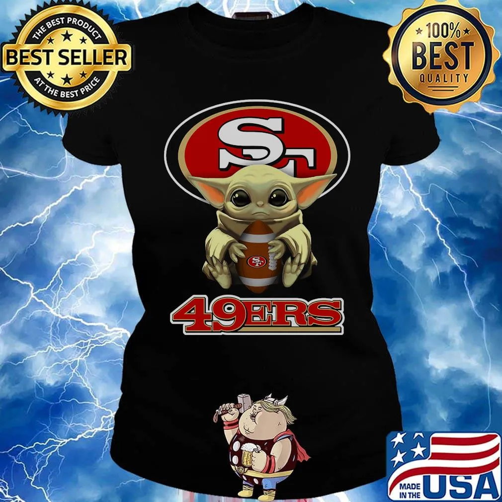 Star wars baby yoda hug san francisco 49ers football s Ladies tee