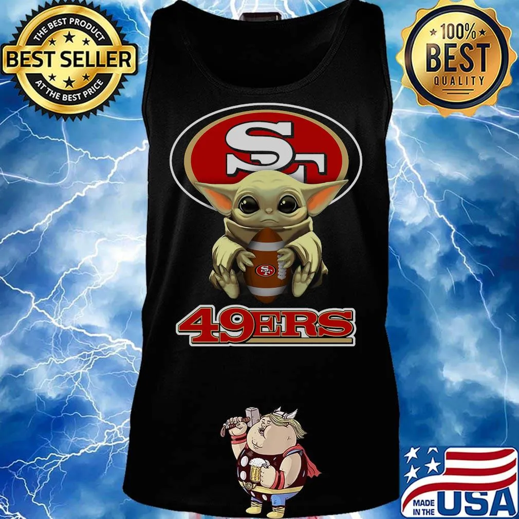 Star wars baby yoda hug san francisco 49ers football s Tank top