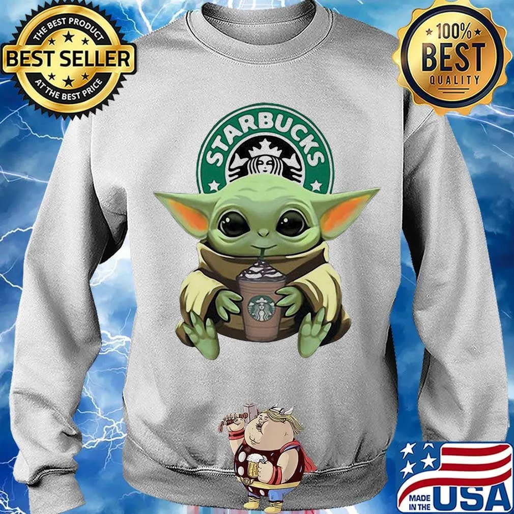 Star wars baby yoda hug starbucks coffee s Sweater