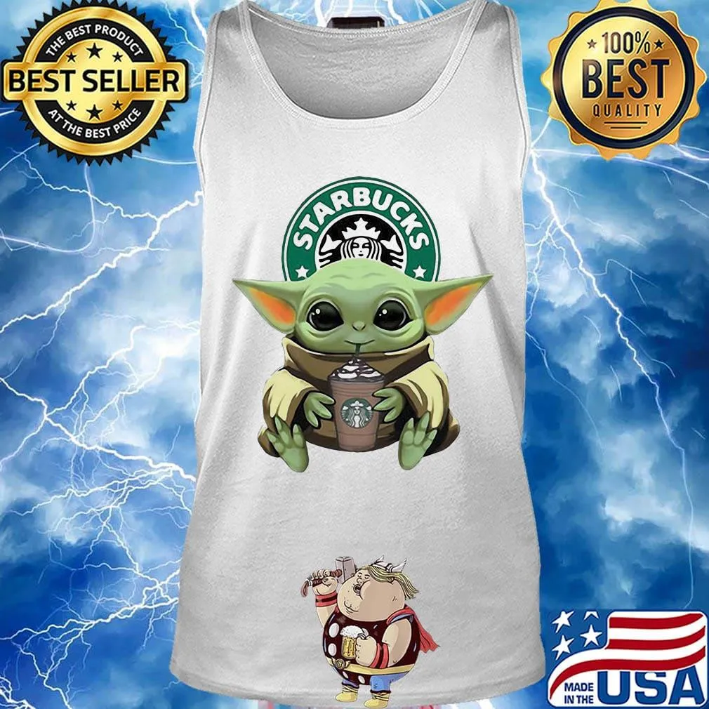 Star wars baby yoda hug starbucks coffee s Tank top