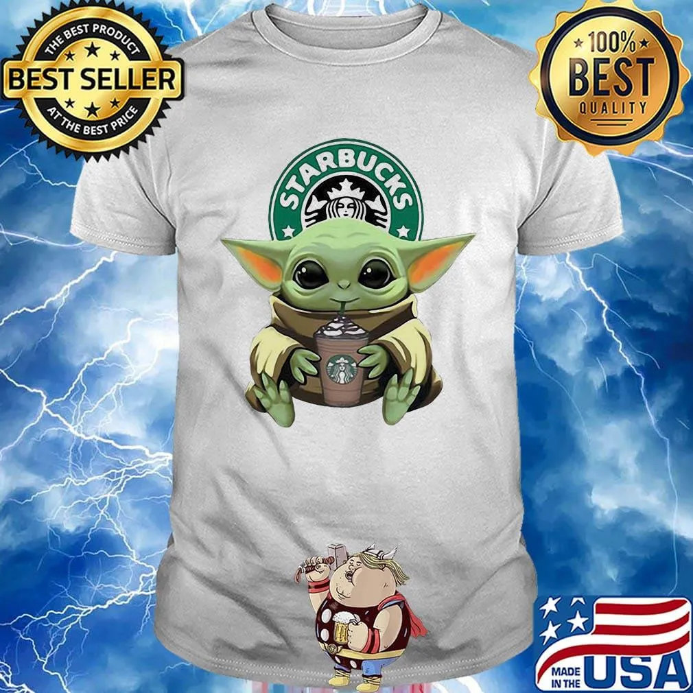 Star wars baby yoda hug starbucks coffee shirt
