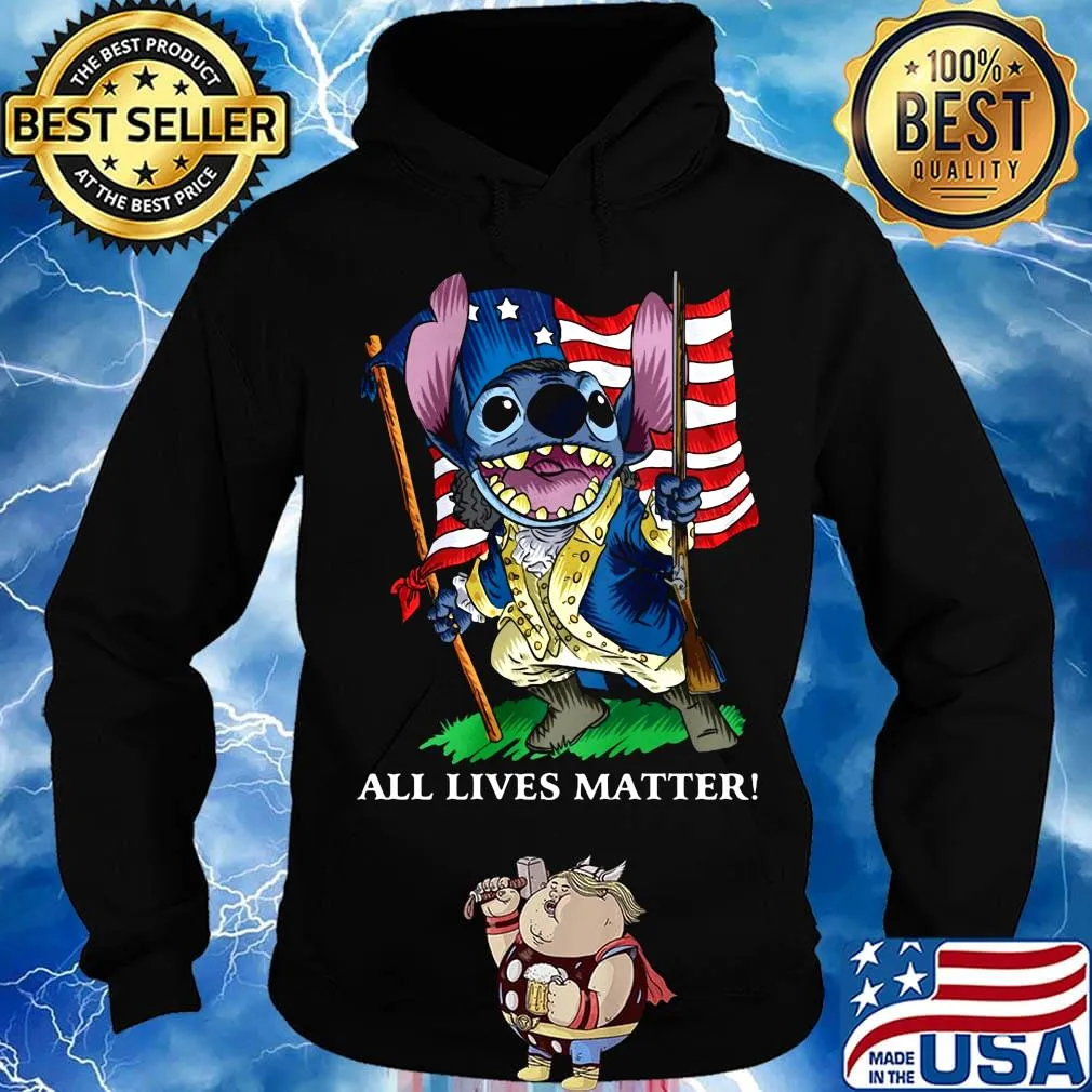 Stitch all lives matter american flag independence day s Hoodie