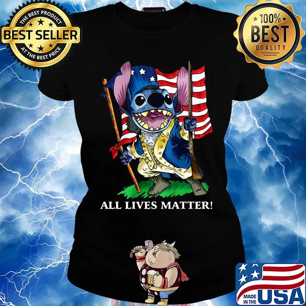 Stitch all lives matter american flag independence day s Ladies tee