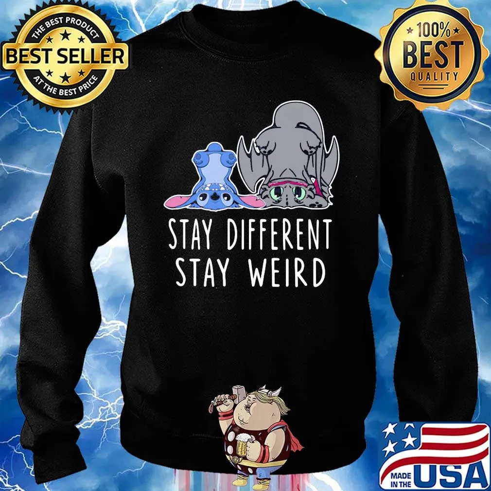Stitch and toothless dragon stay different stay weird s Sweater