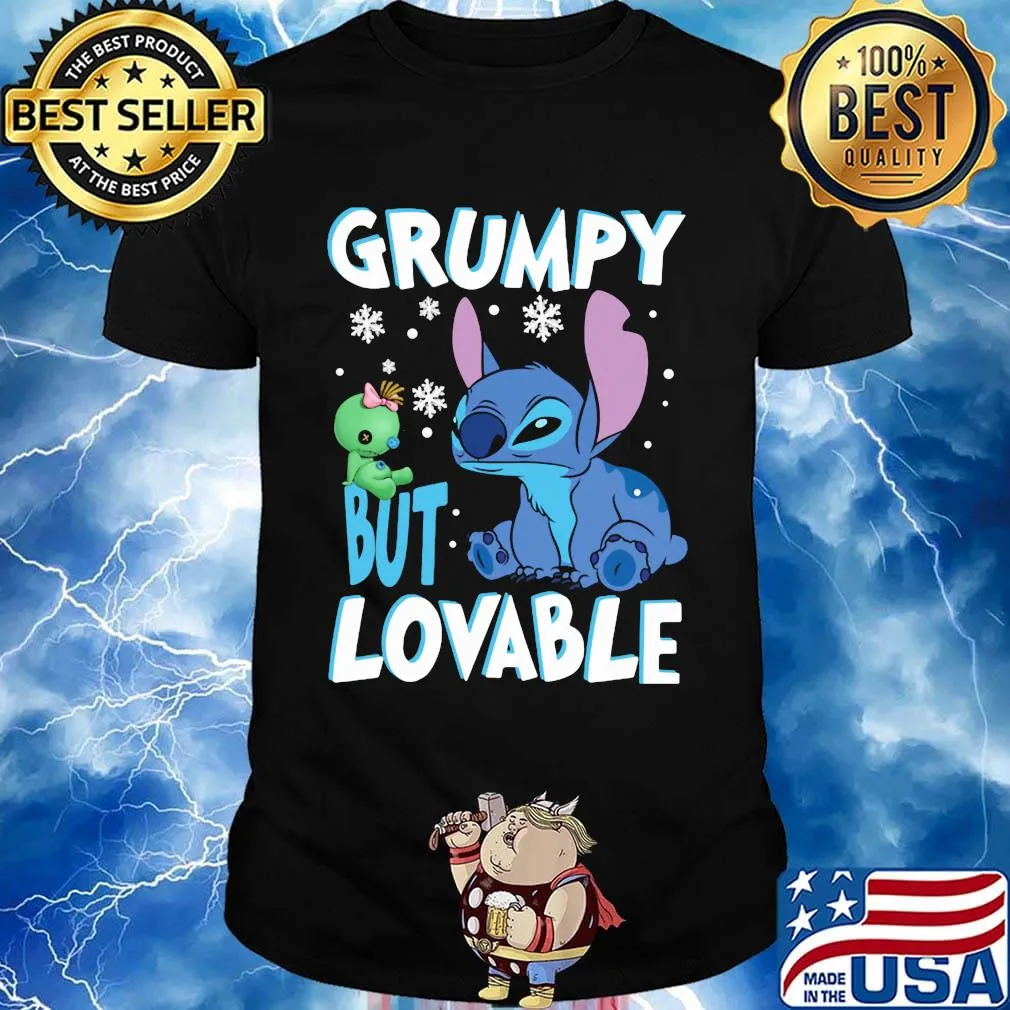 Stitch grumpy but lovable snow shirt
