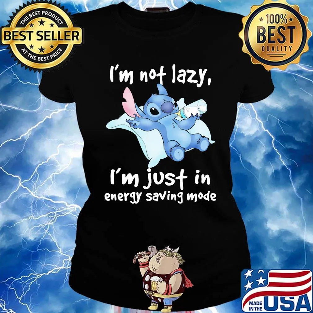 Stitch i'm not lazy i'm just in energy saving mode s Ladies tee