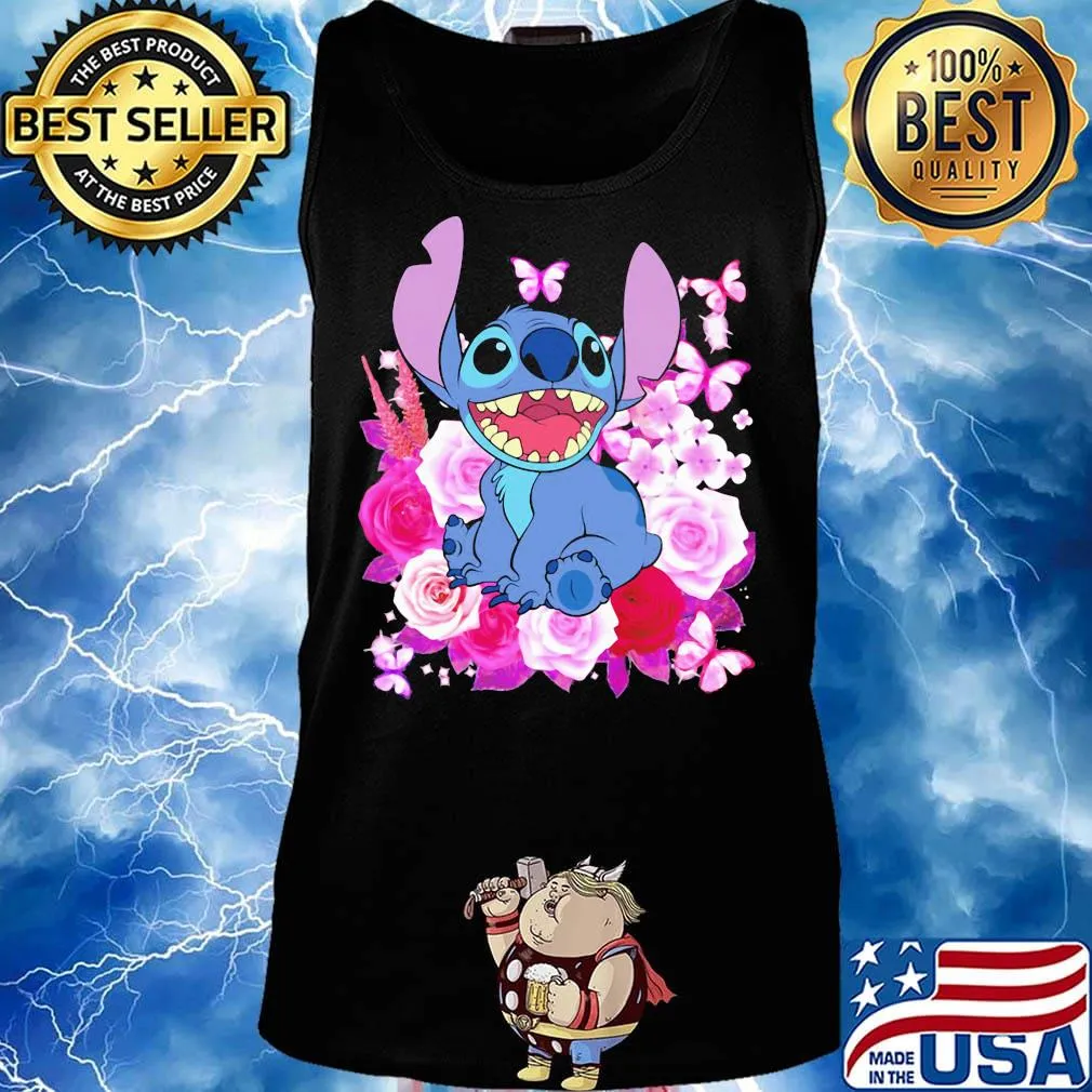 Stitch roses and butterflies s Tank top