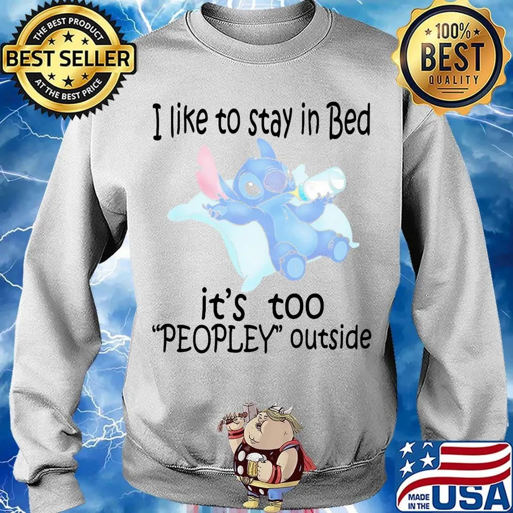 Stitch sleeping i like to stay in bed it's too peopley outside s Sweater