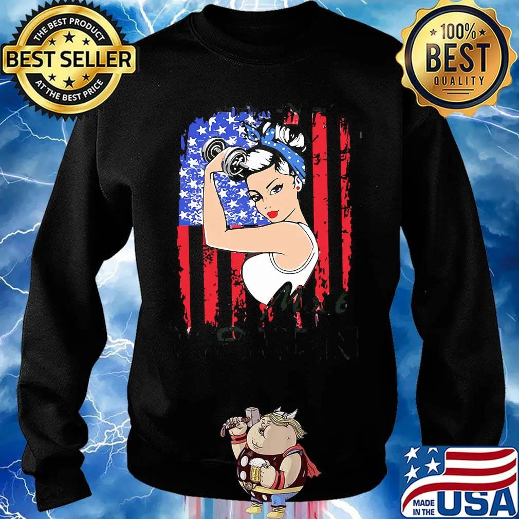 Strong woman wrestling american flag independence day s Sweater