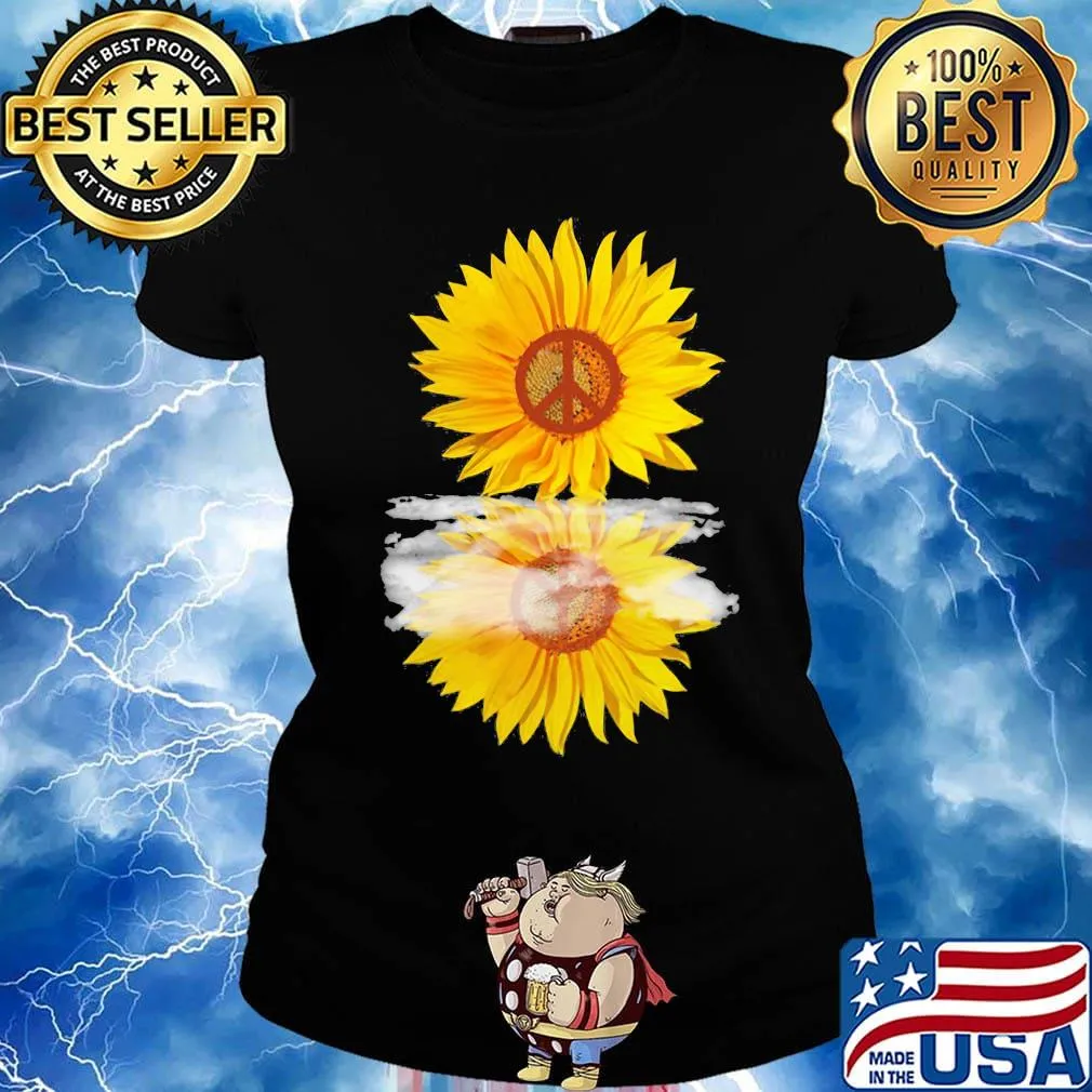 Sunflower hippie logo mirror s Ladies tee