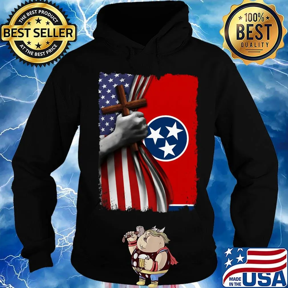 Tennessee american flag cross happy independence day s Hoodie