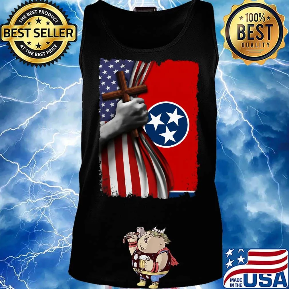 Tennessee american flag cross happy independence day s Tank top