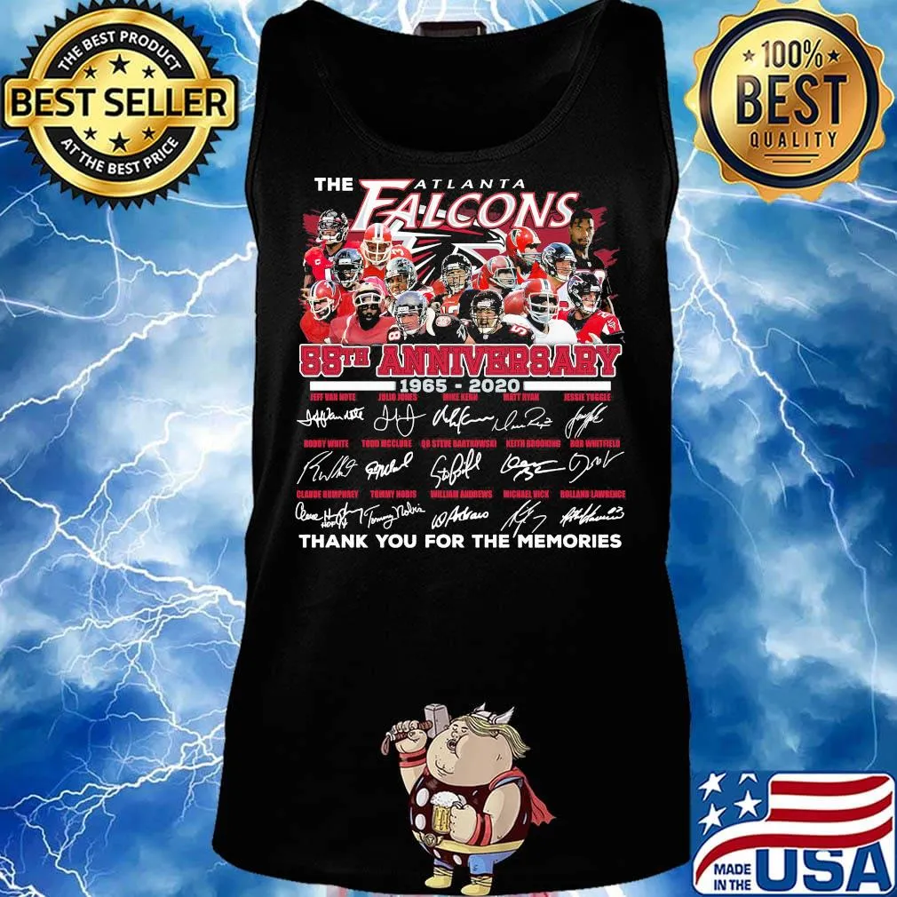 The atlanta falcons 55th anniversary 1965 2020 thank you for the memories signature s Tank top