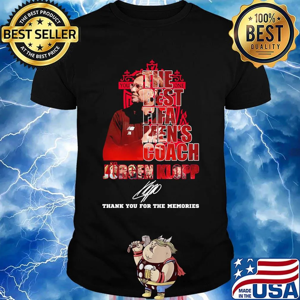 The best fifa men's coach jurgen klopp thank you for the memories signature shirt