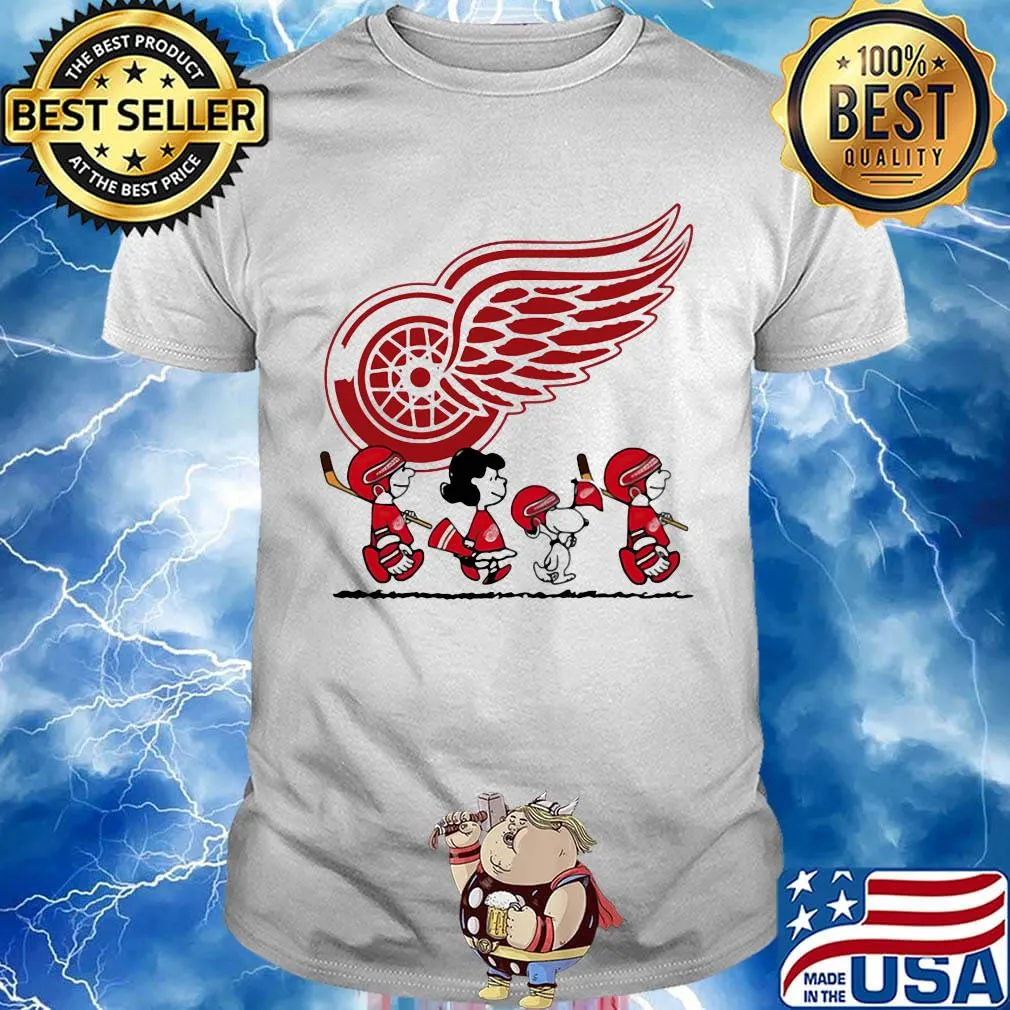 The peanuts detroit red wings hockey logo shirt