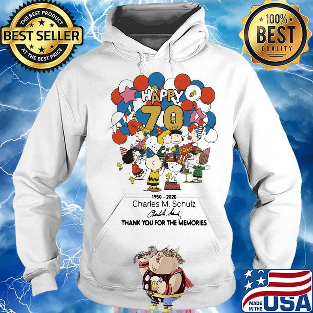 The peanuts happy 70 1950 2020 charles m. Schulz thank you for the memories signature s Hoodie
