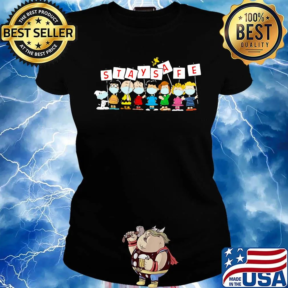 The peanuts mask stay safe s Ladies tee