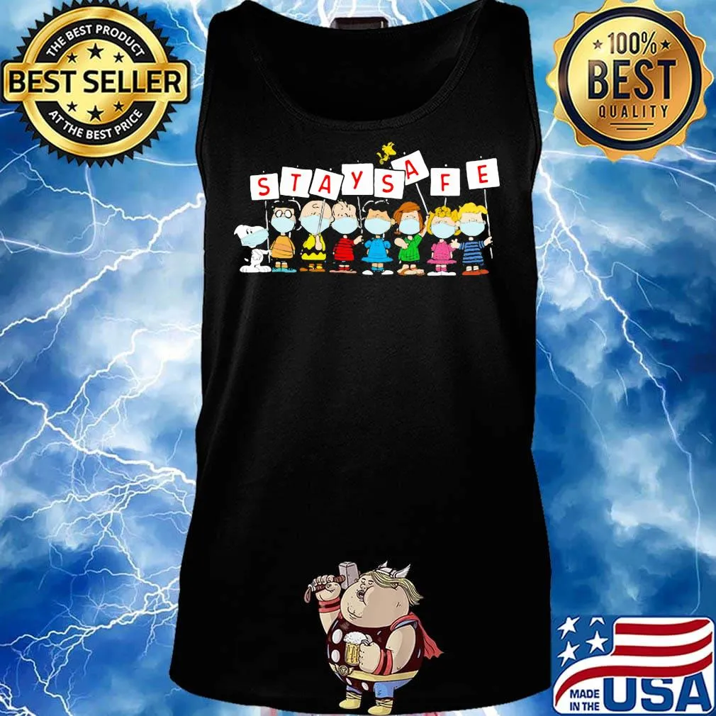 The peanuts mask stay safe s Tank top