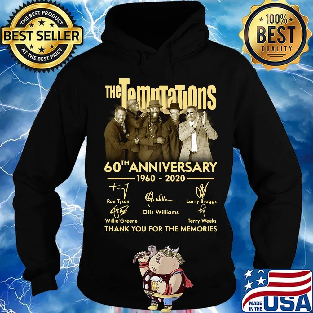 The temptations 60th anniversary 1960 2020 thank you for the memories signatures light s Hoodie