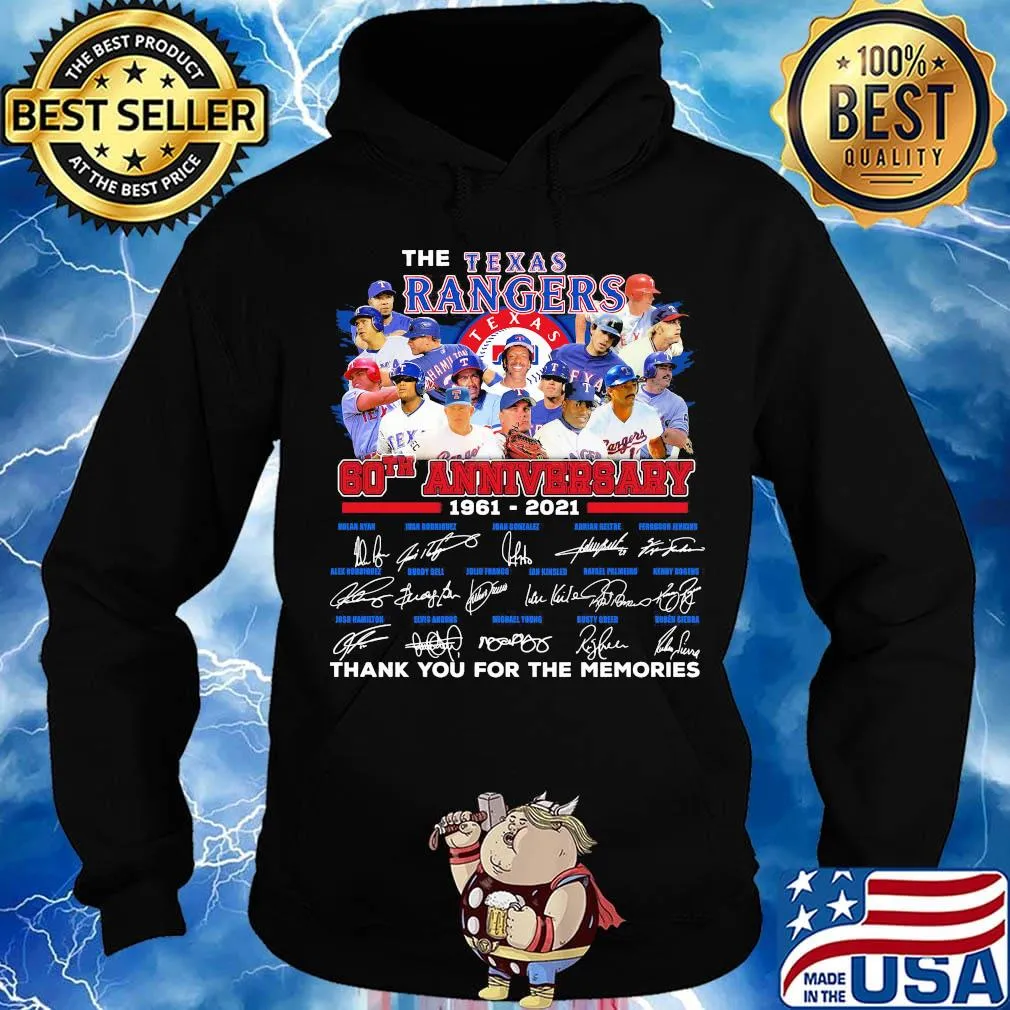 The texas rangers 60th anniversary 1961 2020 thank you for the memories signature s Hoodie