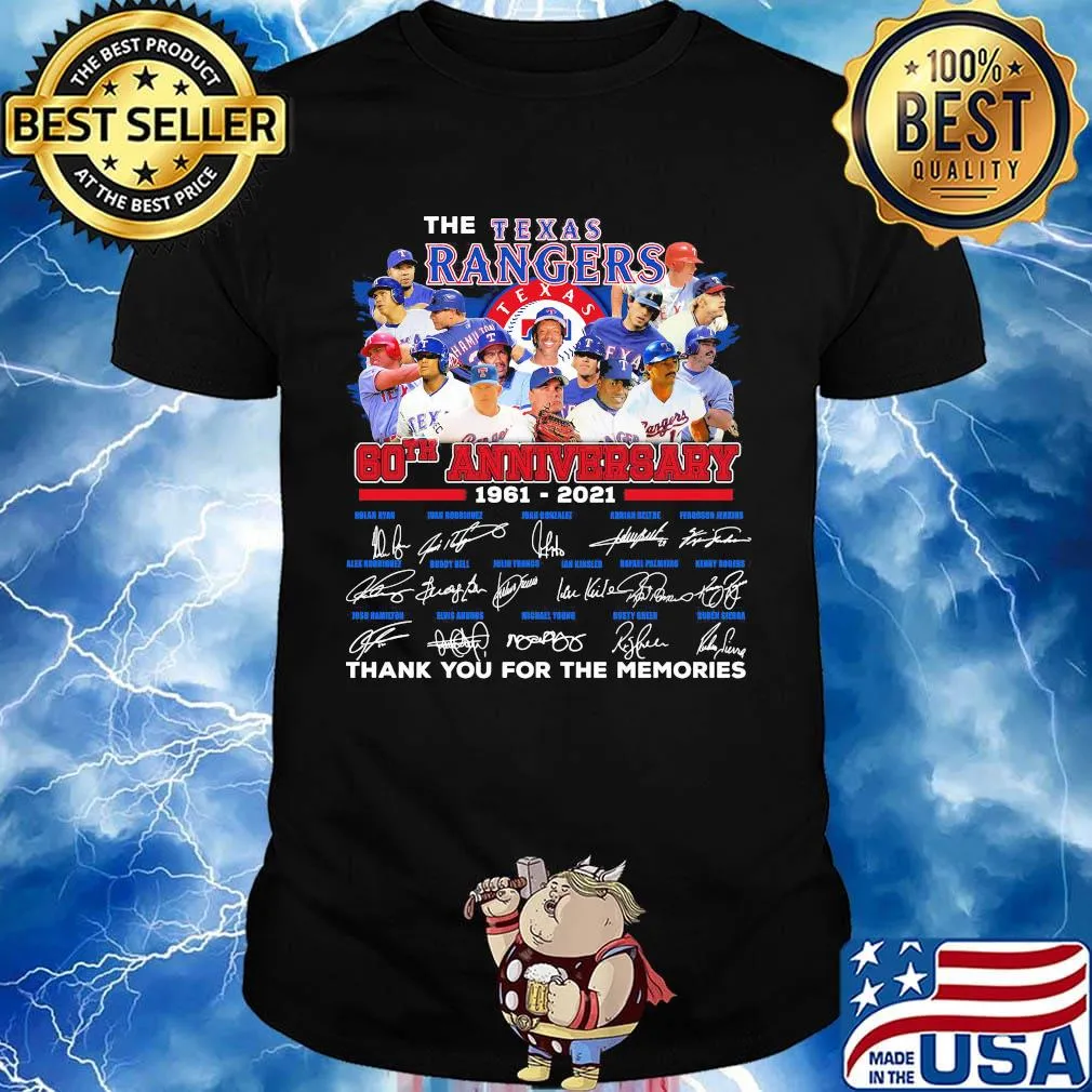 The texas rangers 60th anniversary 1961 2020 thank you for the memories signature shirt