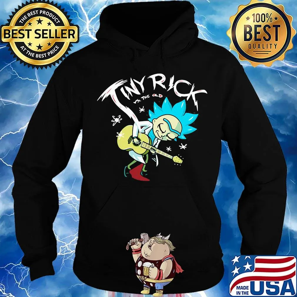 Tiny rick vs the old playing guitar s Hoodie