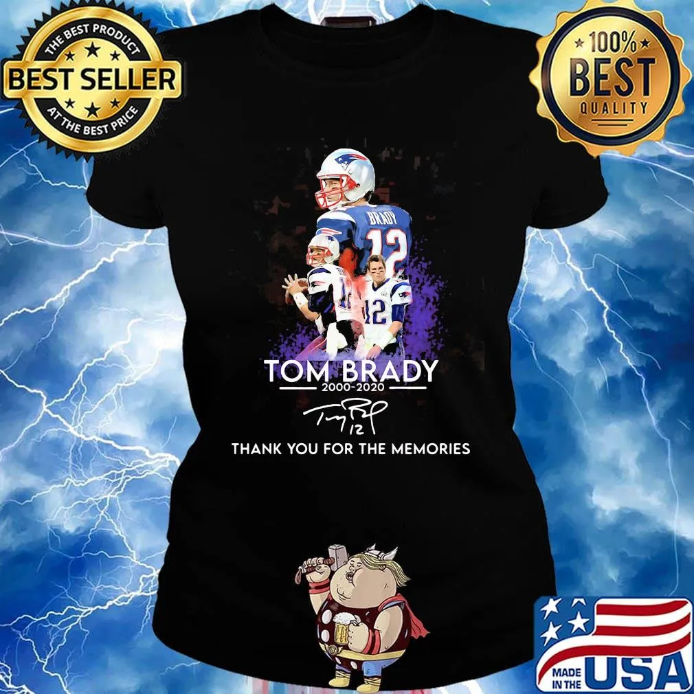 Tom brady 200 2020 new england patriots football thank you for the memories signature s Ladies tee