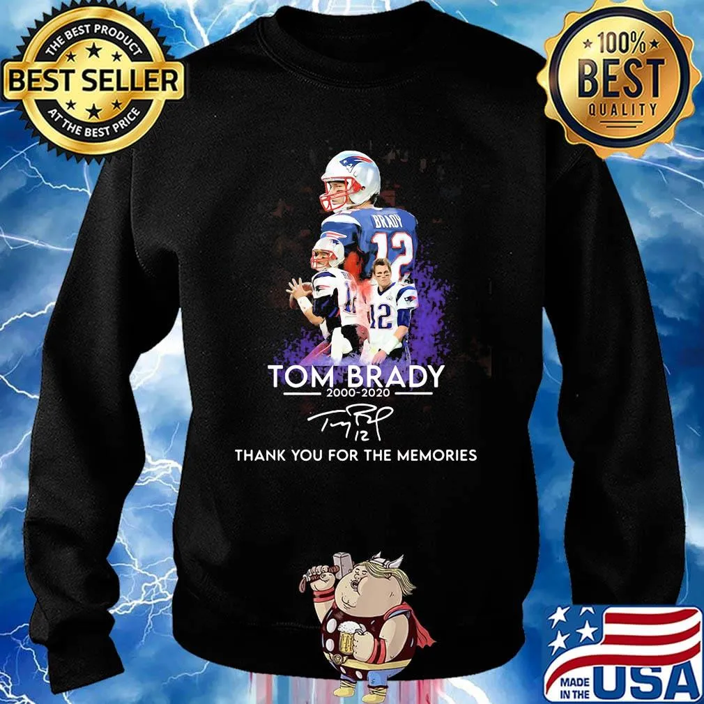 Tom brady 200 2020 new england patriots football thank you for the memories signature s Sweater