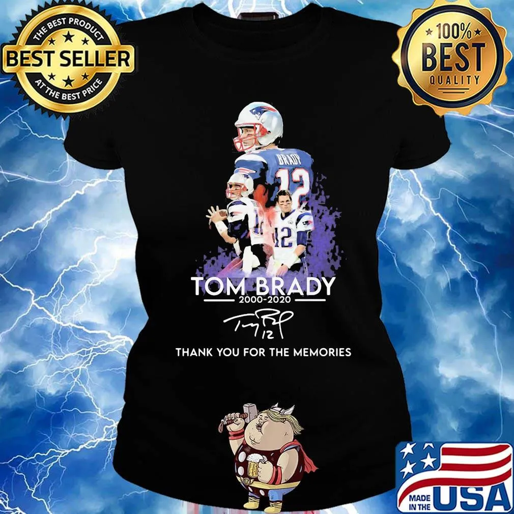 Tom brady 200 2020 new england patriots football thank you for the memories signatures s Ladies tee
